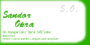 sandor opra business card